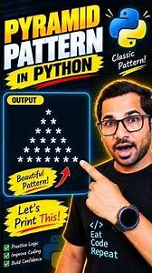 Python Pyramid Pattern Using ONLY 2 Loops! #shorts #python #pattern