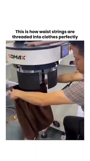 Theviralblendhub on Instagram: "Waist strings are threaded into clothes using a simple but clever method that ensures speed and accuracy. A safety pin or threading tool is attached to one end of the string, giving it weight and a firm grip so it can easily pass through the fabric casing without twisting or getting stuck. By gently guiding and bunching the fabric along the pin, the string moves smoothly through the channel until it comes out the other side, creating a perfectly even and functiona