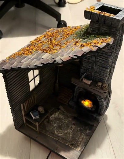 Creepy log cabin diorama 1/12 scale