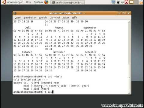 Ubuntu: Kalender über Terminal