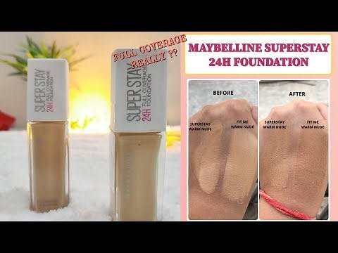 MAYBELLINE SUPERSTAY 24 HOUR FULL COVERAGE FOUNDATION || REVIEW & SWATCHES