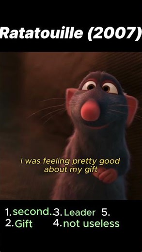 Ratatouille (2007) | Remy's highly developed sense of taste and smell