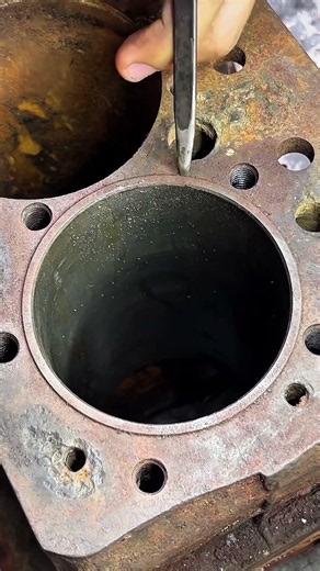Removing an Old Cylinder Sleeve! 🛠️💥 #satisfying #mechanic #diy