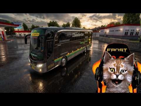 Scorpion Holiday Bus Rests at Cikampek Toll Road Rest Area