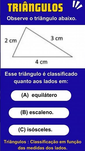 Desafio Rápido de Matemática: Você Consegue Classificar Este Triângulo? ⏱️📐
