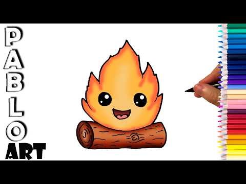 How to draw cute Campfire | step by step