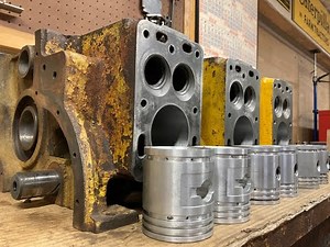 Caterpillar D2 #5J1113 Starting System Ep.8: "Try" Build Block Prep - Honing Bores & Fitting Pistons