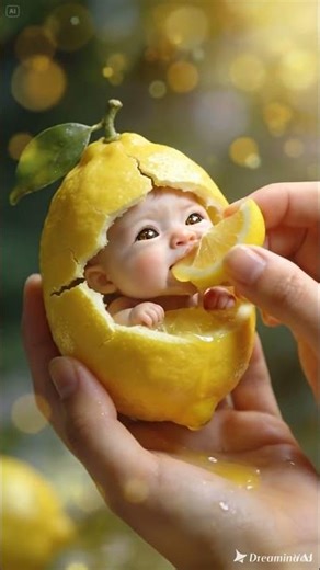 Cute lemon baby eat lemon #shorts #viral
