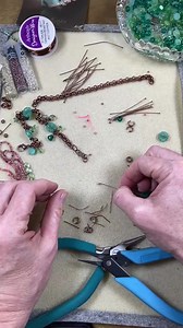 2.2K views · 45 reactions | In this special weekend show, designer Julie Bean creates a pretty bracelet using vintage-style rolo chain in warm antique copper combined with lovely green and aqua beads. https://artbeads.com/live/251220JB?autoplayLiveShopping=gN8hJEz0TSaDhRtO0goK&socialMediaLiveshopping=Facebook#liveshopping-gN8hJEz0TSaDhRtO0goK | Artbeads.com | Facebook
