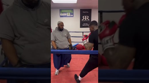 Allen Green & Coach Mustafa keep it simple working the jab during a focus mitt drill