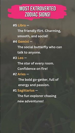 Most Extroverted Zodiac Signs! #astrologyposts #astrologyfacts #astohoroscope #zodiac #astrologysign