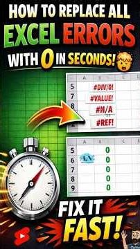 How to Replace All Excel Errors with 0 in Seconds! 🤯#OfficeANcode