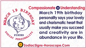 March 19 Zodiac (Pisces) Horoscope Birthday Personality and Lucky Things | ZSH