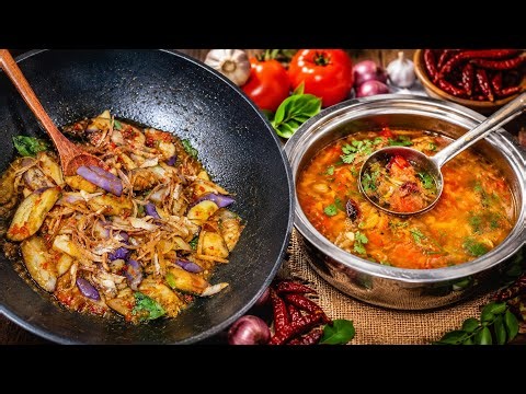 Tomato Rasam dan Terung Belado Ikan Bilis Pedas Padu 🔥 Menu Simple Memang Bertambah Nasi!