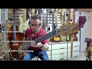 HIGH END JAPANESE BASS: Bossa OB5 (90s) Walnut "Jungle" custom #bass #bassguitar #bassplayer #demo