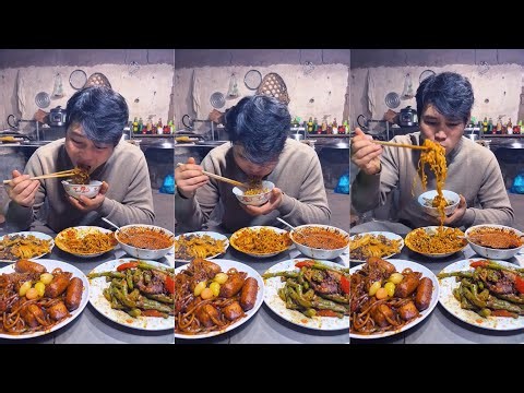 Extreme Spicy Korean Fire Noodles with Fried Sausages & Pork Belly Stir-fry! | Eat Food YT