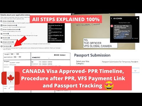 🍁CANADA Visa Approved- PPR Timeline, Procedure after PPR, VFS Payment Link and Passport Tracking 😍🎉😍