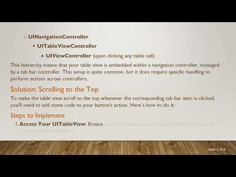 How to Scroll to the Top of a Table View When Clicking a Tab Bar Item in iOS