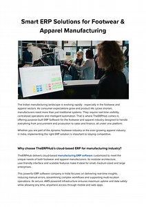 ERP Software for Footwear and Apparel Industry in India - SlideServe
