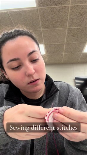 Day 1 of beginner sewing class. We learned a couple hand stitches and sewed together a tomato to stick pins and needles in