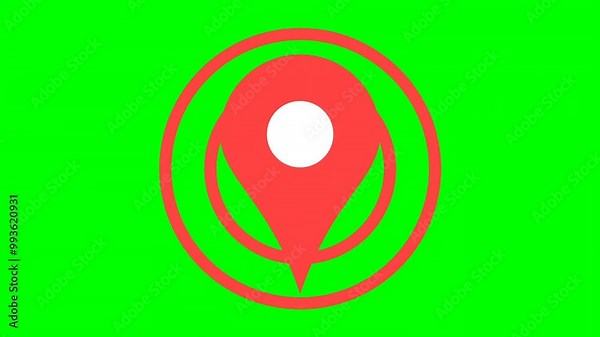 A simple animation of a red map pin on a green screen background. Perfect for your location, map, GPS, navigation, and travel projects.