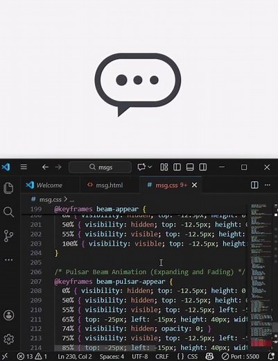 How to create an animated chatbot by using HTML and CSS in VS code.