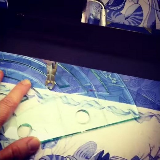 Clam Shells with Baptist Fan acrylic Quilting Ruler