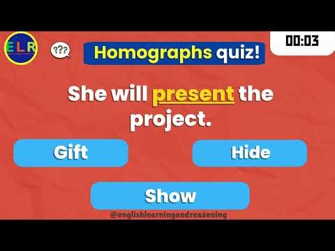 Homographs Quiz Challenge! Same Word, Different Meaning 🧠