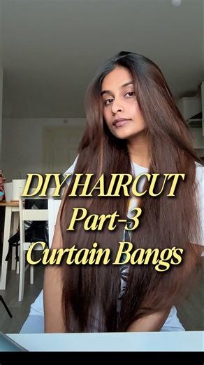 How to cut your own curtain bangs? #haircut #hairstyle #haircare #hairtok #hairtutorial #diyhaircut