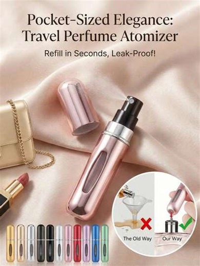 1PC Portable Perfume Refillable Bottle, 5ml Mini Atomizer With Bottom Pump Fill, Visual Window Scent Spray For Travel Perfume Atomizer Bottom Fill Perfume Bottle Travel Essentials For Women Refillable Perfume Bottle Pump To Fill Atomizer Handbag Perfume Spray Travel Perfume Atomizer Leak Proof Travel Bottle TSA Approved Liquids Mini Perfume Bottle Visual Window Atomizer Gifts For Travelers | SHEIN