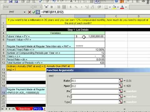 Excel Busn Math 60: Future Value Annuities FV & PMT function