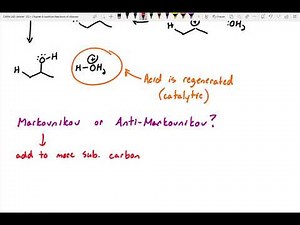 Acid Catalyzed Hydration, Oxymercuration Demercuration, and Hydroboration Oxidation