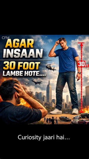 Agar Insaan 30 Foot Lamba Hota To Zinda Rehta? 🤯 | Science Explained #facts #whatif #viral