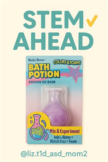 Today’s STEM Ahead activity: Bath Potion Magic! 🧪💙 This fizzy sensory experiment gives kids a fun way to explore color mixing, reactions, cause & effect, and fine-motor play all while getting those wiggles out! We used a Bath Potion fizzy foam bottle and watched it bubble, overflow, and change the water color. My girls LOVED the visual and tactile sensory input perfect for little scientists and sensory seekers 🙌 This activity supports: • Sensory regulation • Hands-on learning • Curiosity   ex