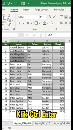Cara cepat mengisikan cell kosong di excel #excel #exceltips #shortvideo