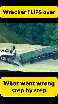 Wrecker Tow Truck Flips Over!