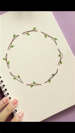 Easy Wreath Drawing Hack 🌸 #satisfying #card #journal #howto #scrapbooking #diy #handmade #giftideas