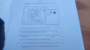 1.2.1 What do isobars represent on a synoptic weather map?1.2.... | Filo