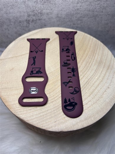 Purple Golf Apple Watch Band Only - Laser Engraved Soft Silicone (fits Sizes 38mm-41mm) - Etsy