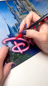 Disneyland bag makeover? LET’S DO IT! I used POSCA markers to create the fun neon effect. ☺️ #letteringvideo #disneyland #disney #disneyparks #neonlettering | Lettering by Karen