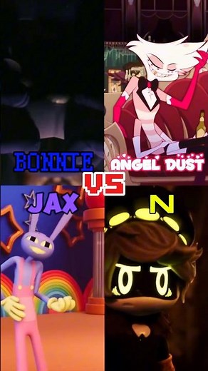 Bonnie vs Jax vs Angel Dust vs N #fnaf #tadc #hazbinhotel #murderdrones