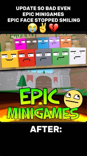 Even epic minigames epic face stopping smiling😭 #roblox #update #epicminigames