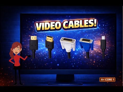 A+ Core 1: Master Video Cables Fast: HDMI, DP, DVI, VGA
