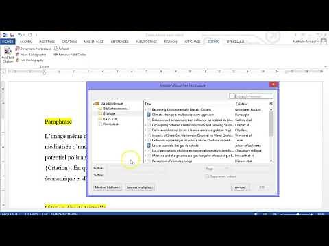 Zotero : Insérer les citations dans le texte (plugiciel MS Word)