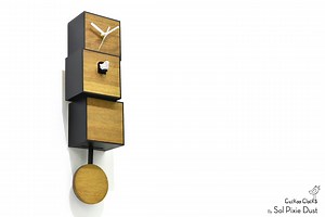 Modern Cuckoo Bird Clock - Solid Wood - Pendulum Wall Clock - Minimalist Wall Art - City Three-story - Contemporary Deco - Unique & Simple - Etsy