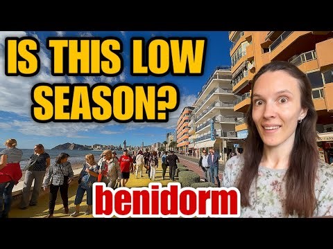 Benidorm in LOW season - Poniente Beach is PACKED! 😯🏖️