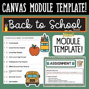 Canvas LMS Template - MODULE - Back To School Theme - 100% Customizable