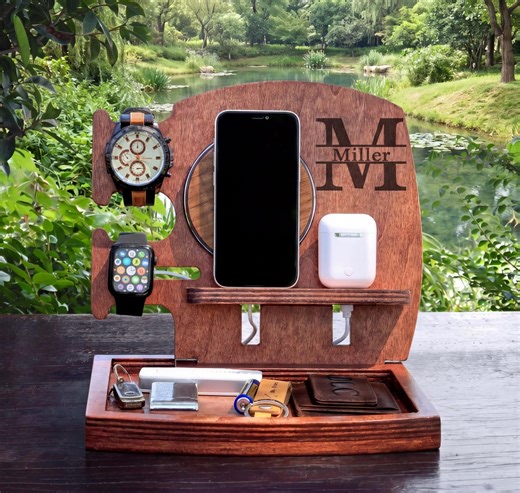 Personalized Docking Station, Men's Gifts, Gifts for Men, Gift for Boyfriend, Gift Ideas for Men, Boyfriend Gifts, Fathers Day Gifts - Etsy
