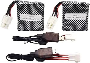 Blomiky 2 Pack EL-6P 9.6V 800mAh Li-ion Battery 15-DJ02 15-DJ03 Suitable for 9120 S913 S916 S911 S912 9123 9112 1/12 Race Car