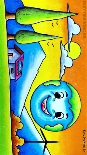 How to make poster on World Earth day with oil pastel colour